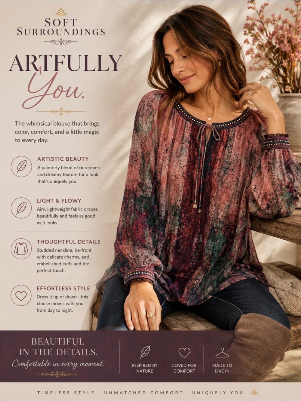 Soft Surroundings whimsical blouse